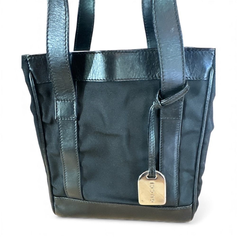 GUCCI Authentic Mini Nylon and Leather Handbag Tote Charm Dust Bag COA 8x7x3 - Picture 6 of 16